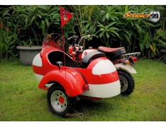 Sidecar Kit for Honda Monkey Red & White Classic Edition